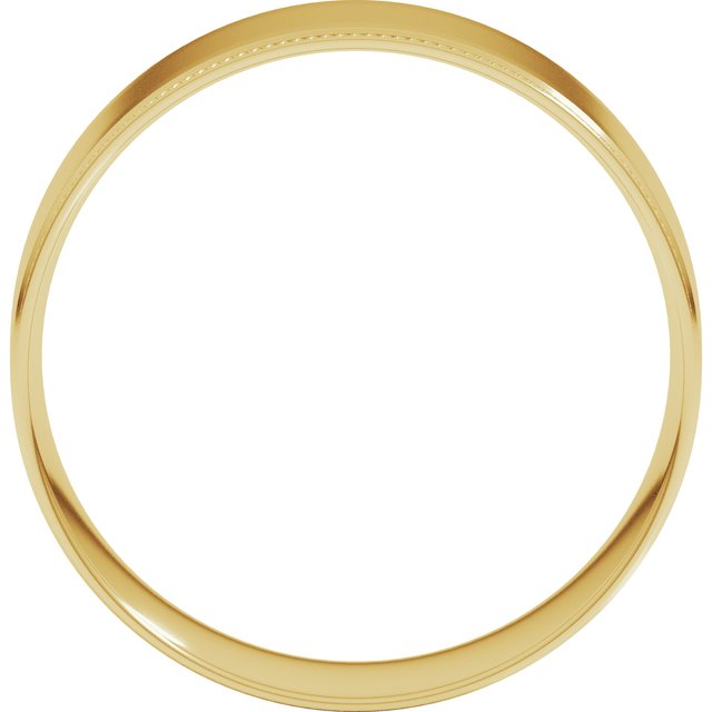 14K Yellow 7 mm Milgrain Flat Comfort Fit Edge Band Size 7.5