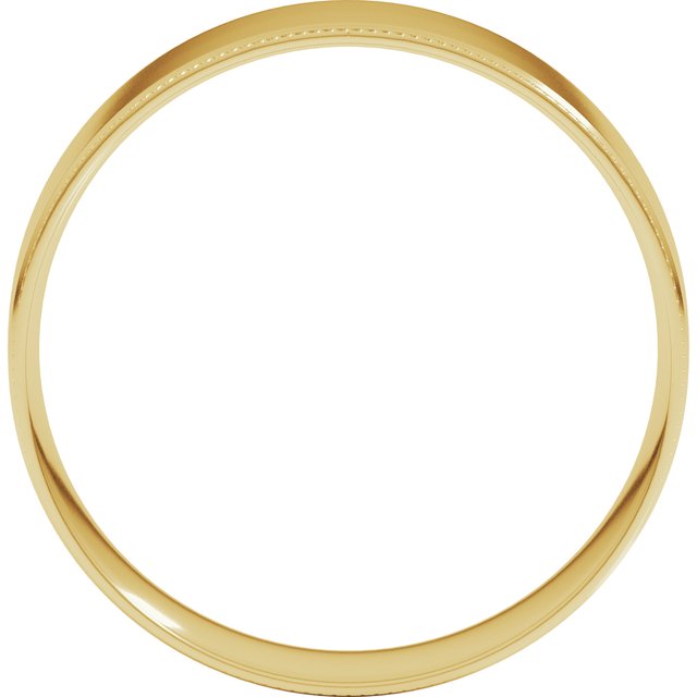 14K Yellow 6 mm Milgrain Flat Comfort Fit Edge Band Size 4