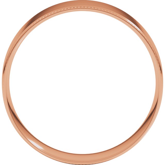 14K Rose 6 mm Milgrain Flat Comfort Fit Edge Band Size 11