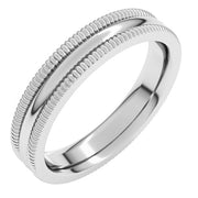 14K White 4 mm Extra Large Milgrain Comfort Fit  Band  Size 9