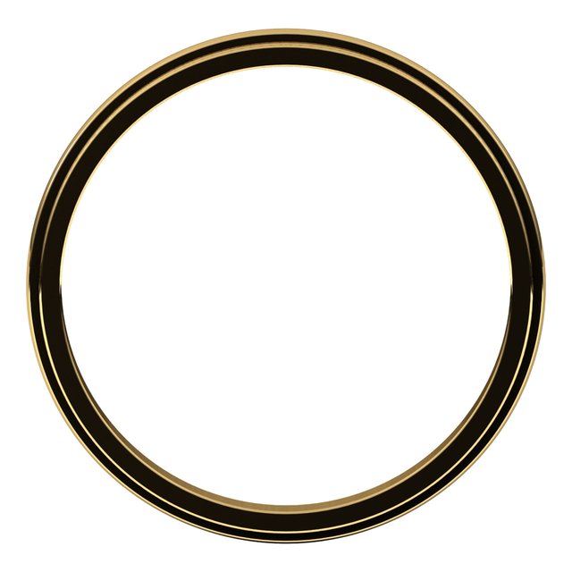 18K Yellow 2 mm Milgrain Half Round Edge Band Size 6.5