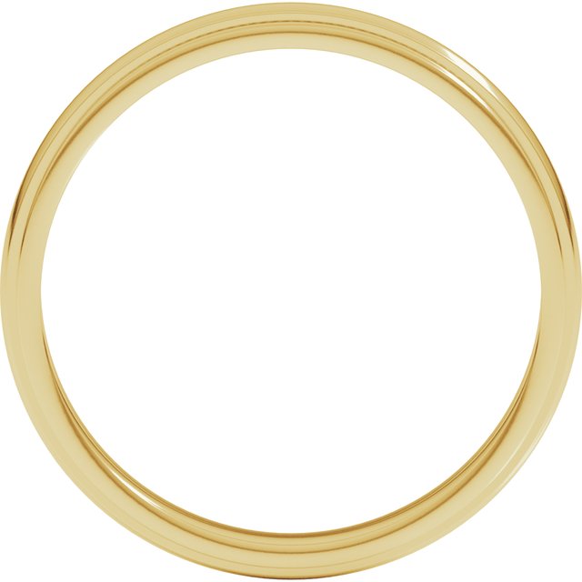 14K Yellow 3 mm Milgrain Half Round Edge Band Size 7.5