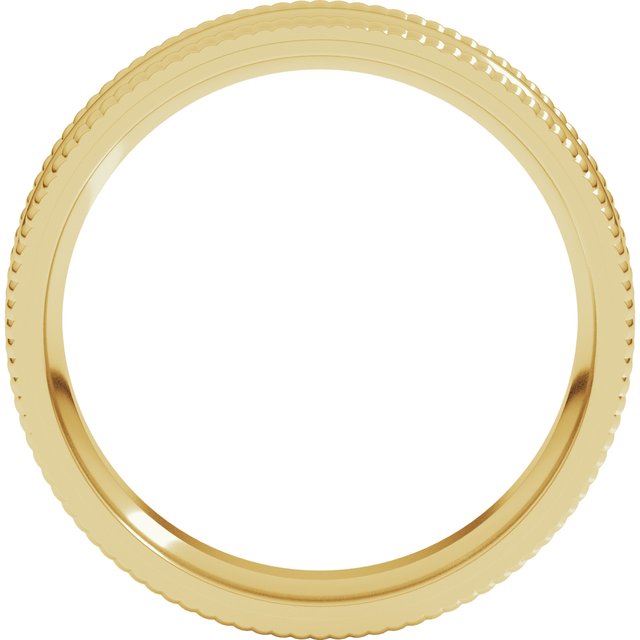 14K Yellow 5 mm Extra Large Milgrain Comfort Fit Band Size 9.5