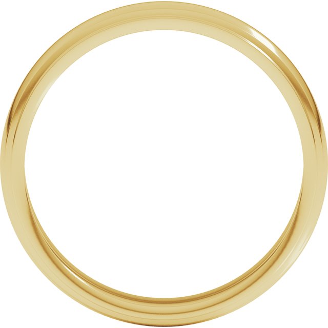 14k Yellow 4 Mm Milgrain Stepped-edge Half Round Band Size 8