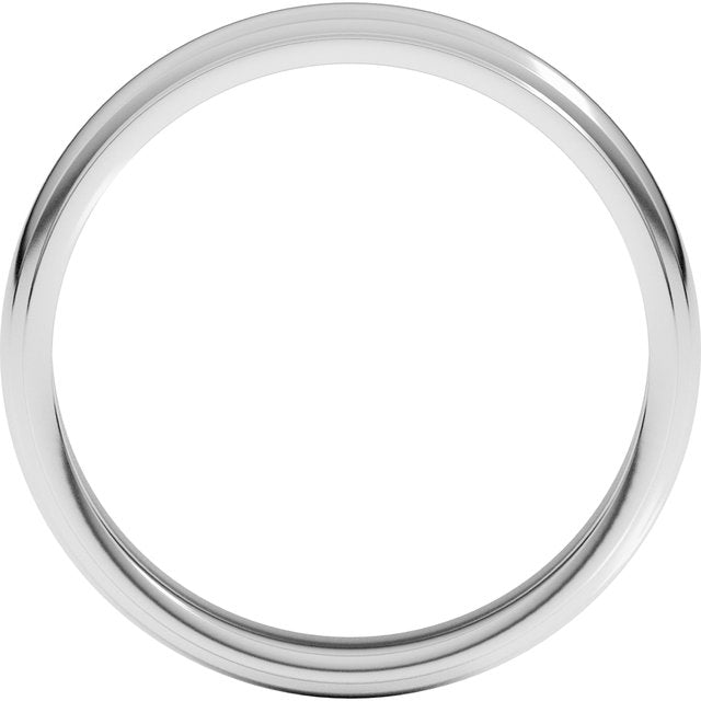 14K White 4 mm Milgrain Half Round Edge Band Size 9.5