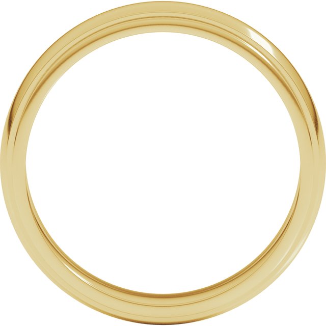 14k Yellow 5 Mm Milgrain Stepped-edge Half Round Band Size 9