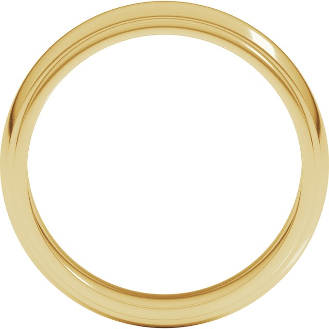 14K Yellow 6 mm Milgrain Half Round Edge Band Size 7