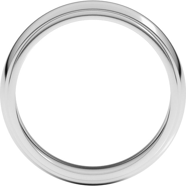 Sterling Silver 6 mm Milgrain Half Round Edge Band Size 10