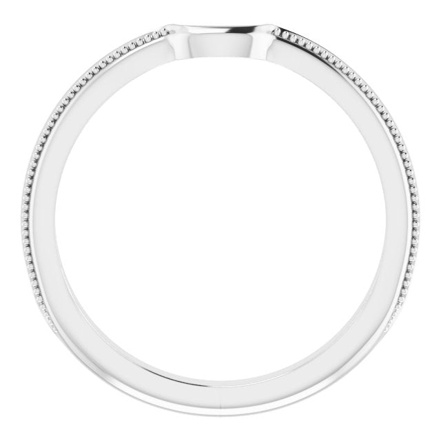 14k White Matching Band For Round Center