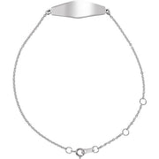 14K White Engravable Curved Bar 6 1/2-7 1/2' Bracelet