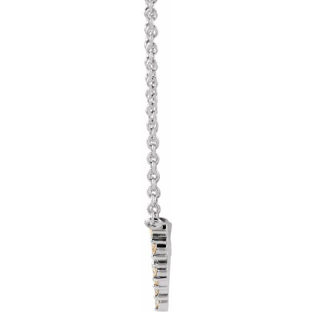 14K White 1/6 CTW Natural Diamond Bar 18' Necklace
