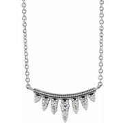 14K White 1/6 CTW Natural Diamond Bar 18' Necklace