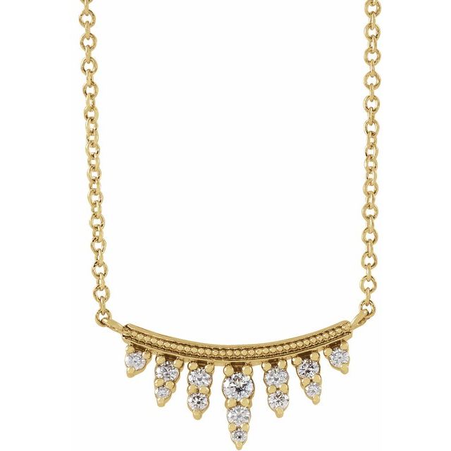14K Yellow 1/6 CTW Natural Diamond Bar 18' Necklace