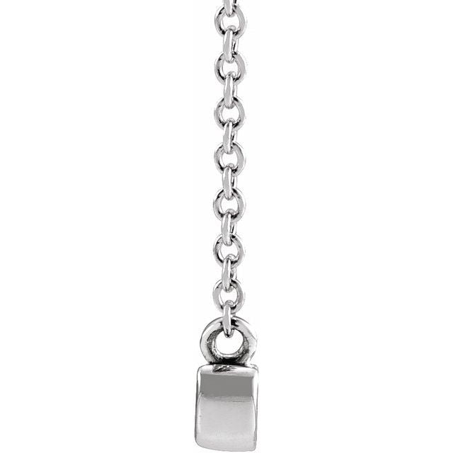 14K White Petite Mama Script 18' Necklace