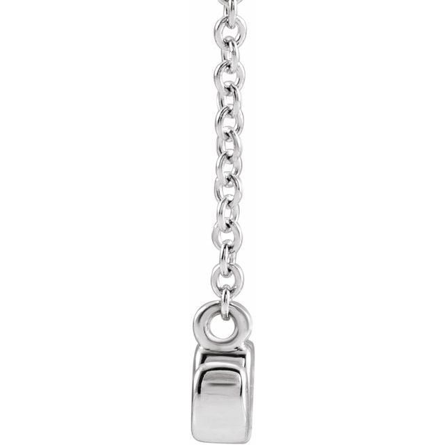 14K White Petite Mom Script 16' Necklace