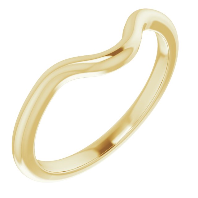 14K Yellow Band for 8x6 mm Emerald Ring