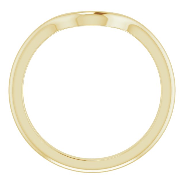 14K Yellow Band for 8x6 mm Emerald Ring