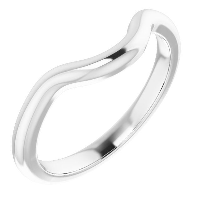14k White Band For 12x8 Mm Pear Ring