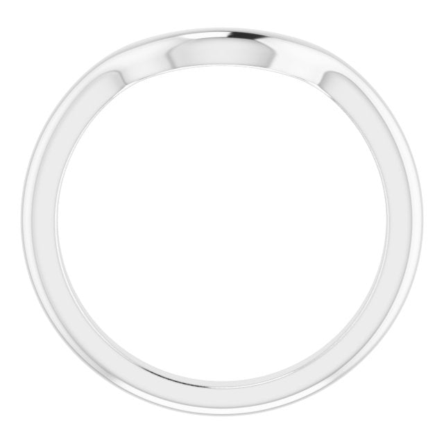 14k White Band For 12x8 Mm Pear Ring