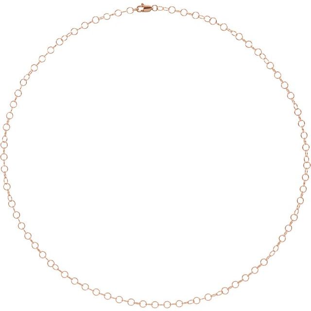 14K Rose 3.5 mm Round Cable 16' Chain