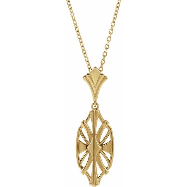 14K Yellow Geometric 16-18' Necklace