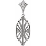 14K White 28x9 mm Geometric Pendant