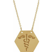 14K Yellow 17.8x15.5 mm Medical Identification 18' Necklace