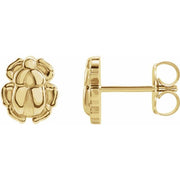 14k Yellow Tiny Scarab Earrings