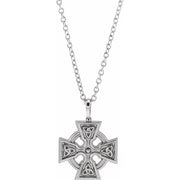 Sterling Silver Celtic-Inspired Cross 20' Necklace