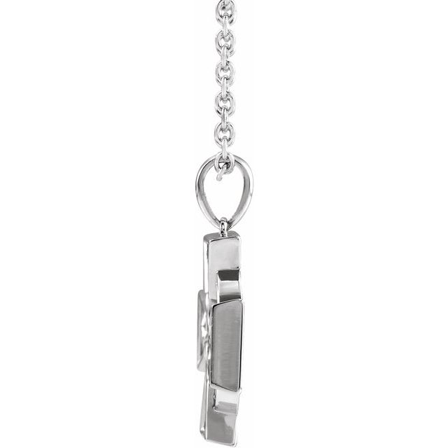 Sterling Silver Celtic-Inspired Cross 20' Necklace