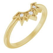 14K Yellow .03 CTW Natural Diamond Sunburst Contour Band