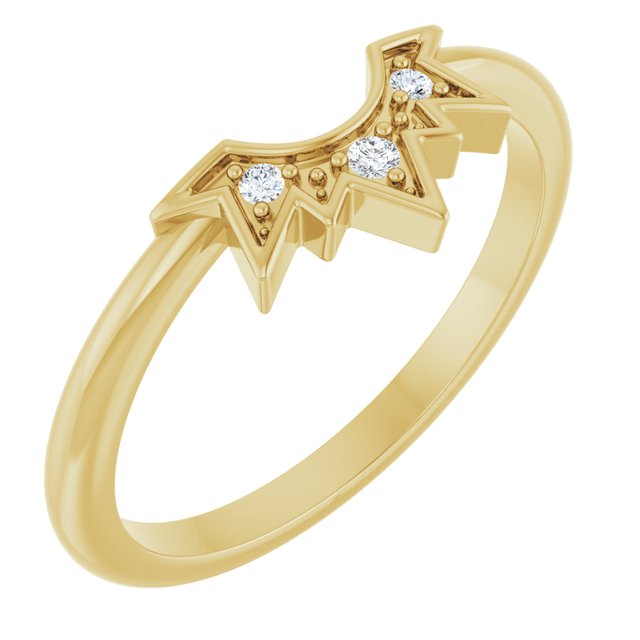 14K Yellow .03 CTW Natural Diamond Sunburst Contour Band
