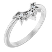 14K White .03 CTW Natural Diamond Sunburst Contour Band