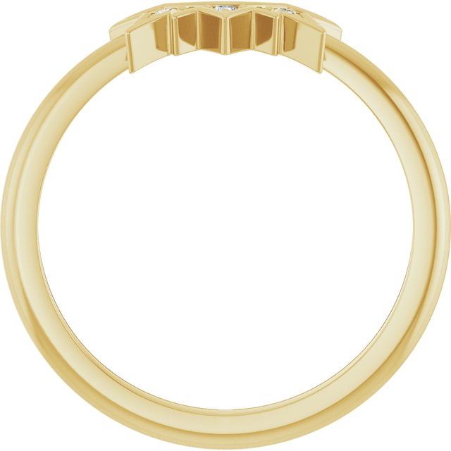 14K Yellow .03 CTW Natural Diamond Sunburst Contour Band