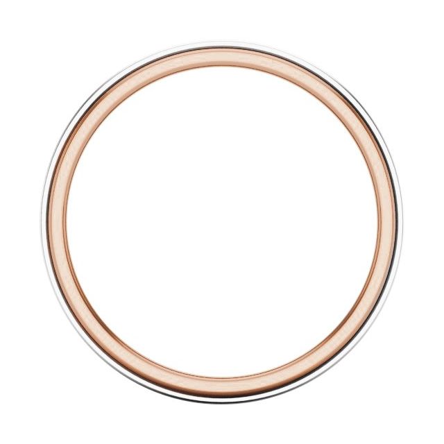 14k White/rose/yellow 8 Mm Flat Band Size 10