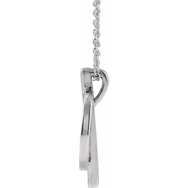 14K White Negative Space Circle 16-18' Necklace