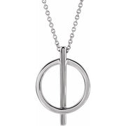 14K White Negative Space Circle 16-18' Necklace