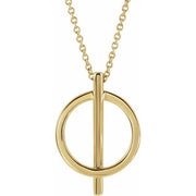 14K Yellow Negative Space Circle 16-18' Necklace