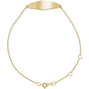 14K Yellow Engravable Curved Bar 6 1/2-7 1/2' Bracelet