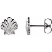 Sterling Silver Tiny Shell Earrings
