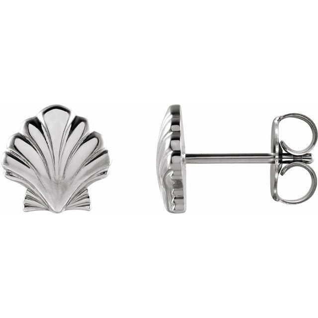 Sterling Silver Tiny Shell Earrings