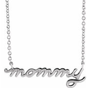 Sterling Silver Petite Mommy Script 18' Necklace