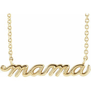 14K Yellow Petite Mama Script 18' Necklace