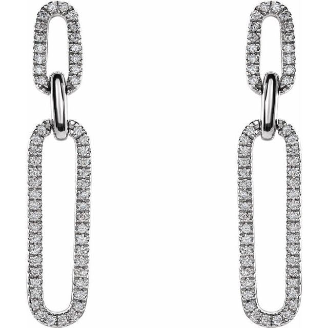 14K White 1/3 CTW Natural Diamond Link Earrings