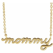 14K Yellow Petite Mommy Script 18' Necklace