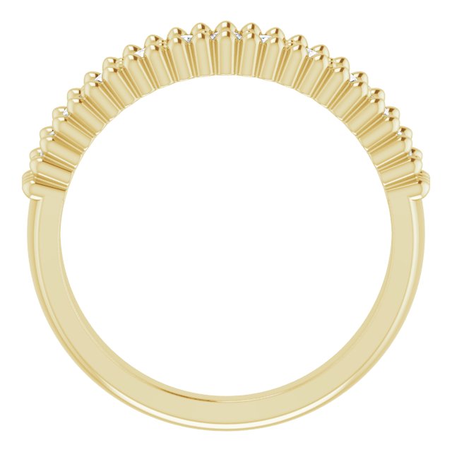 14K Yellow 1/3 CTW Natural Diamond Beaded Border Anniversary Band