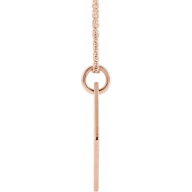 14K Rose Engravable Diamond-Shaped 16-18' Necklace