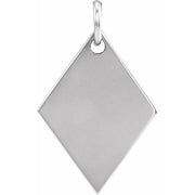 Sterling Silver 19.84x12.95 mm Engravable Diamond-Shaped Pendant