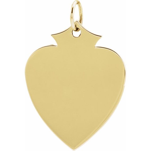 18k Yellow Vermeil Engravable Shield Pendant