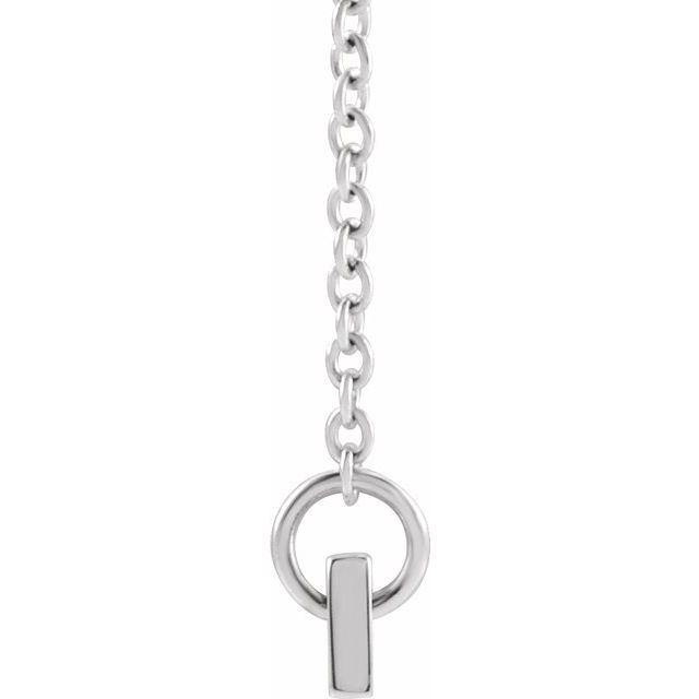 14K White Family is Forever Bar 18' Necklace